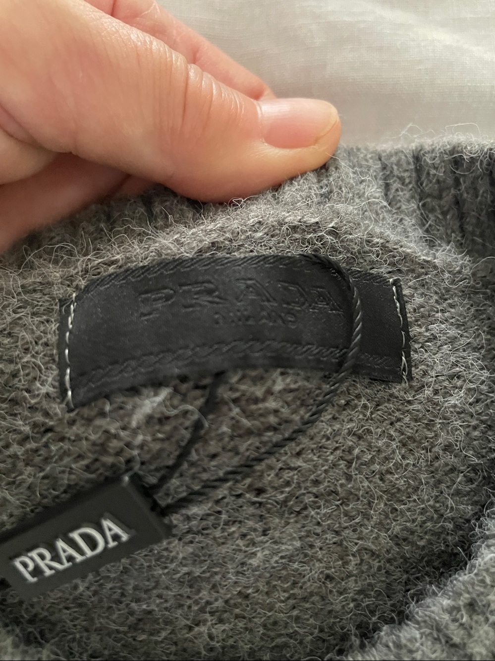 Designer inspired cropped sweater top dark gray wool mix fits XS S - Picture 5 of 5